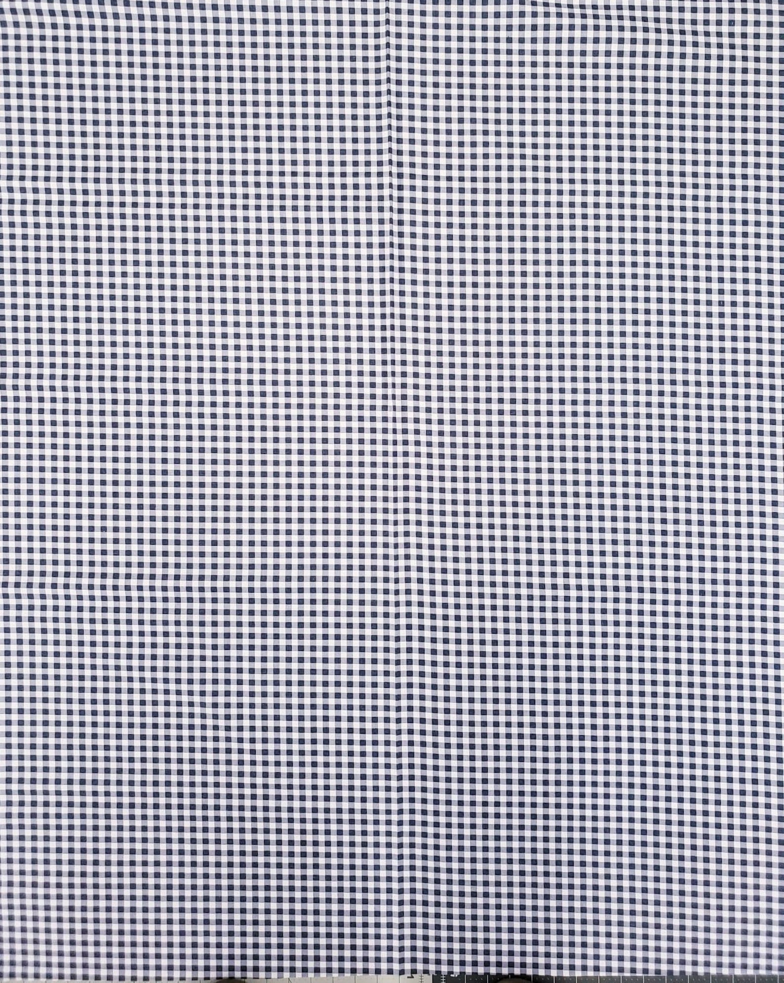 Navy Blue & White Checked Gingham Gingham Curtain Panels by Penny's Needful Things (Set of 2) 24 Inch Long UNLINED