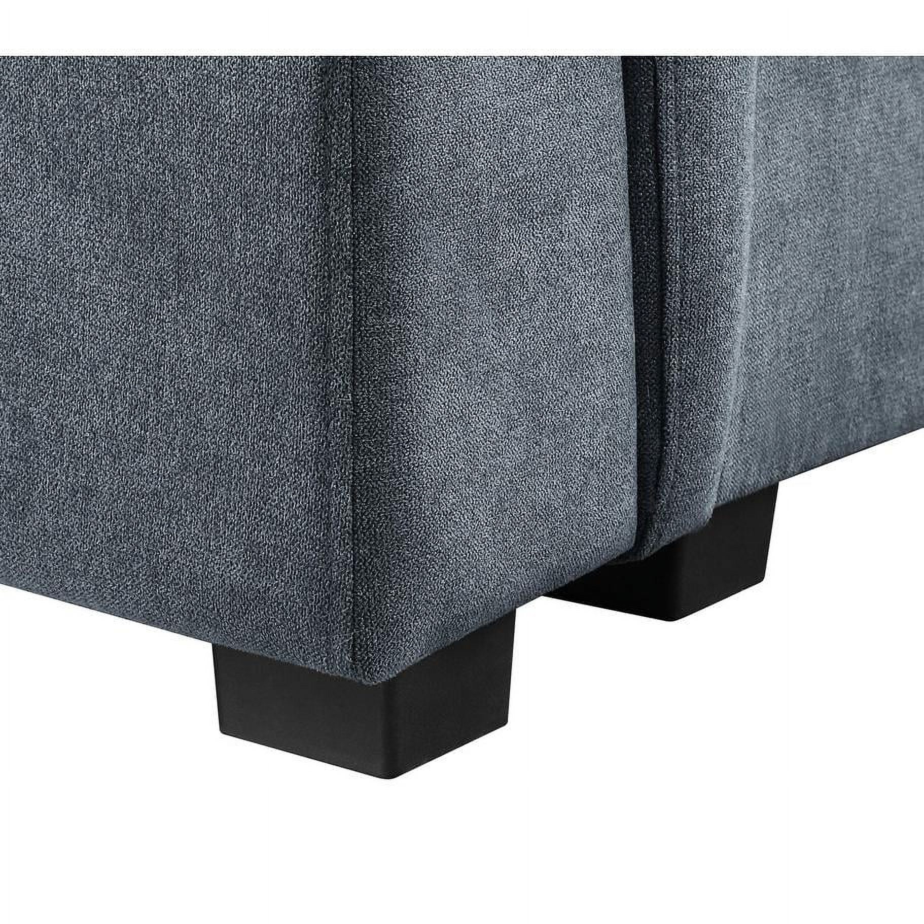 Isla Gray Woven Fabric 7-Seater Sectional Sofa with Ottomans