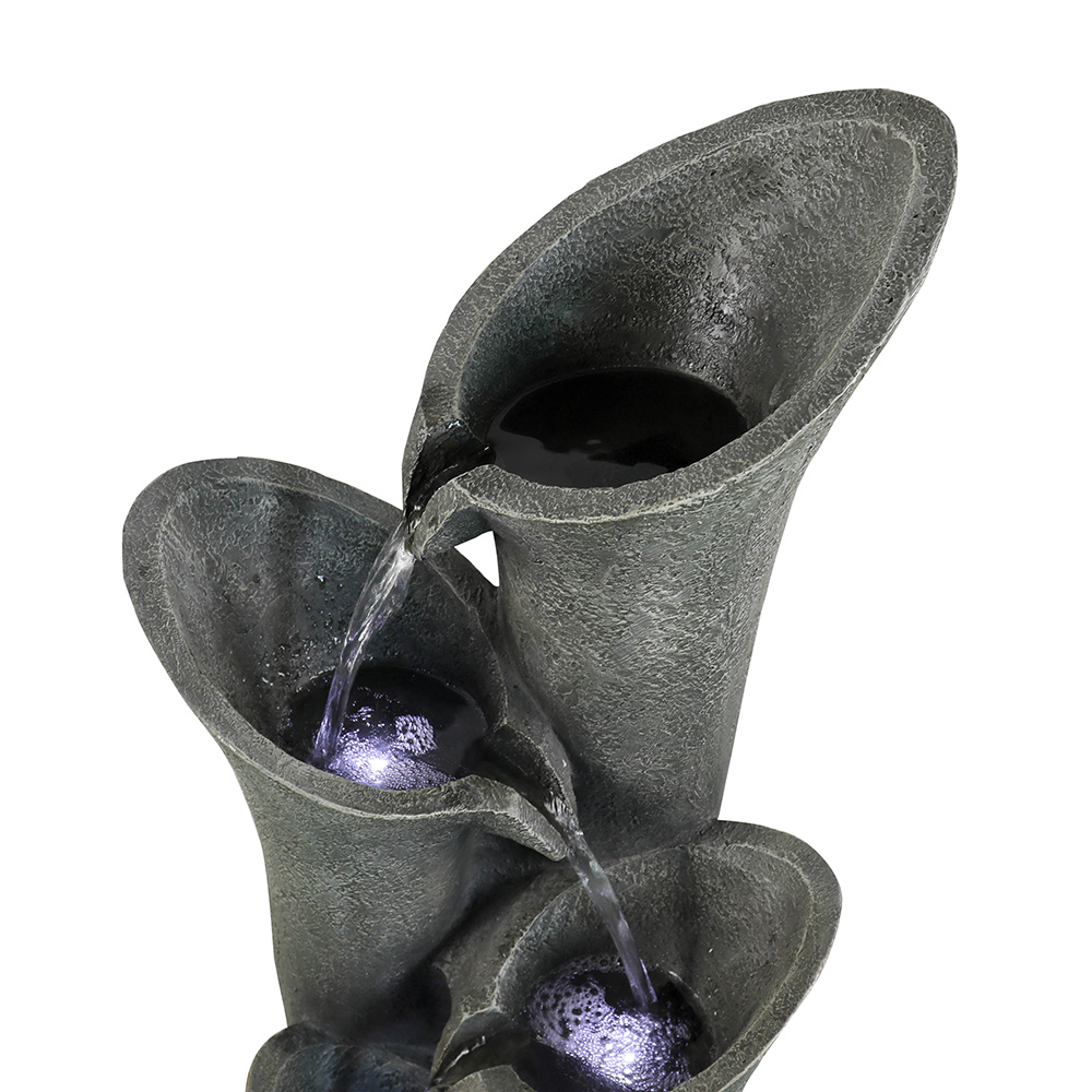 5-Tier Outdoor Water Fountains with LED Lights, 40