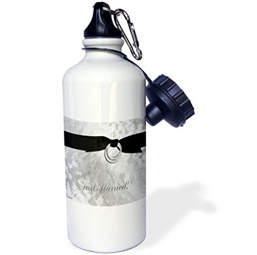 Just Married, Tie the Knot, Silver  21 oz Sports Water Bottle wb-40520-1