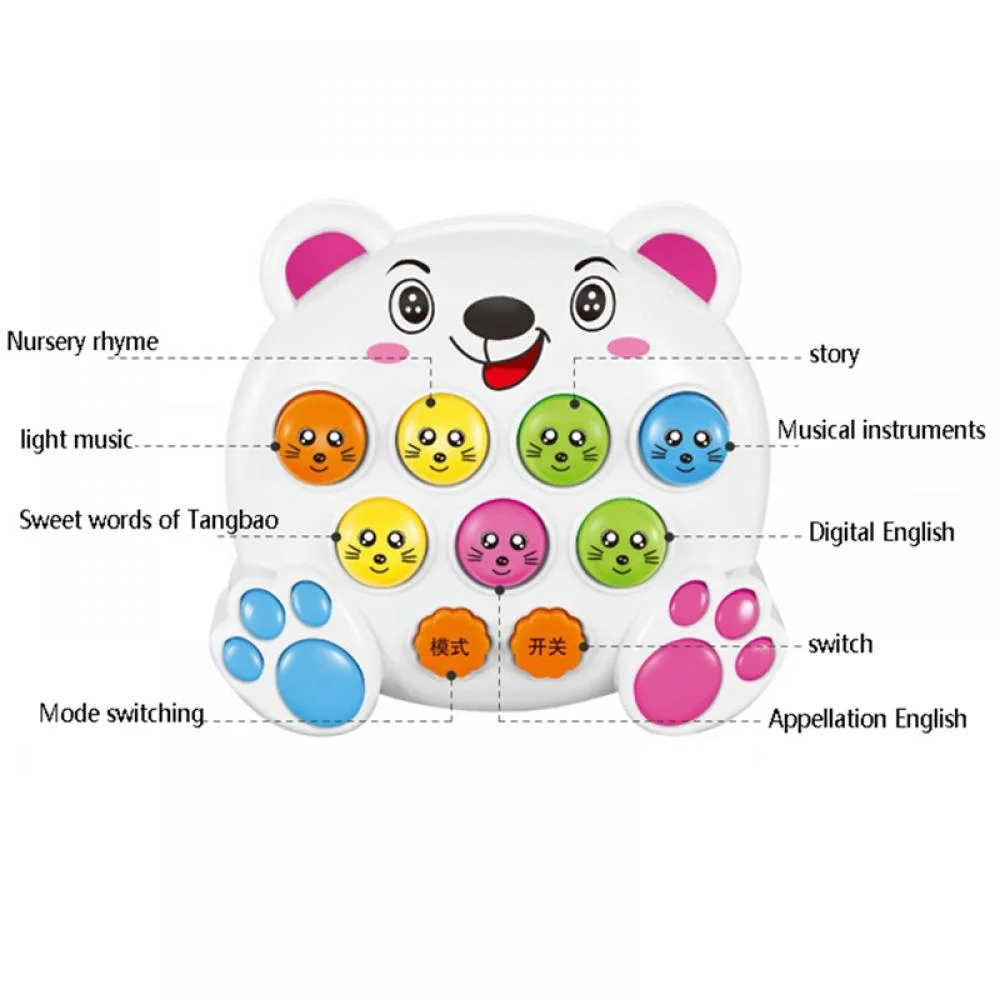 Musical Interactive Whack A Game Mole, Elephant Hammering Pounding Toy, Toddler Games, Kids Early Developmental Learning Toys for 3 4 5 6 7 8 Year Old Boys,Girls Gifts, Music, Light