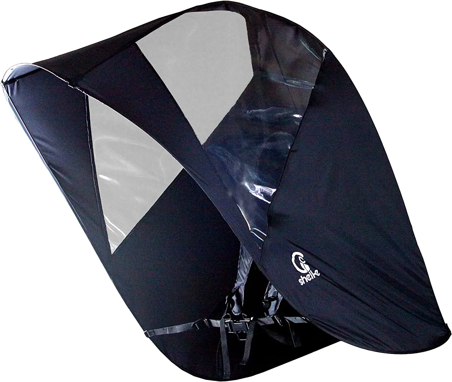 Black GOShelter Canopy for Photographers - Waterproof Rain or Sun Shade for Outdoor Activities, Wildlife Photography, Weddings, and Nature Shots - Adjustable Strap for Stability and Elbow Room