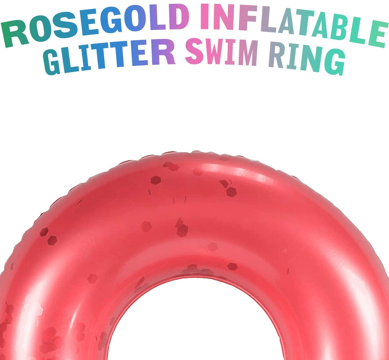 Liko Inflatable Glitter Tube Rose Gold Rings Pool Floats Swim Tubes Rings, Fun Water Toys for Kids Adults Beach Party Supplies | 36 Inch