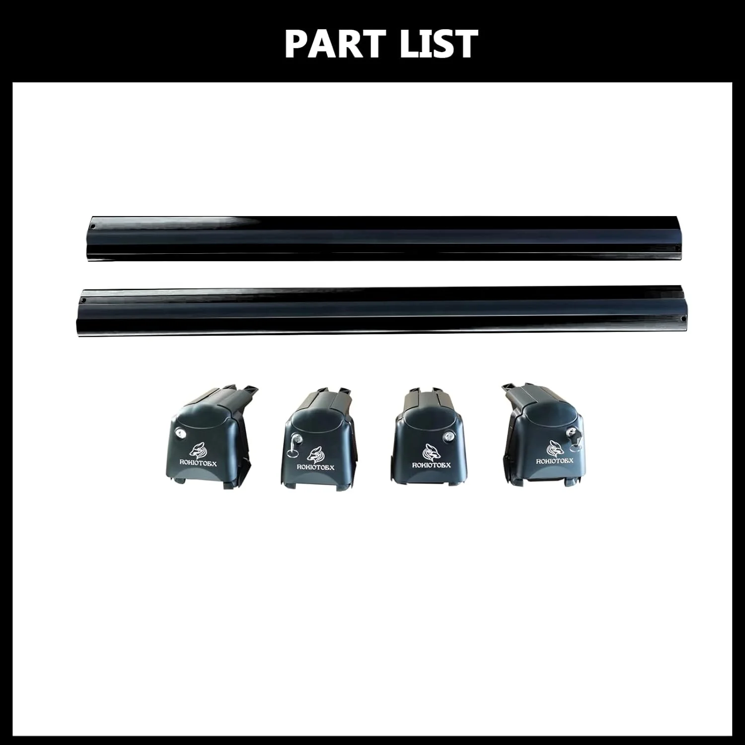 ROKIOTOEX Cheetah Roof Rack Crossbars Fits 2023 2024 RX 350h, 450h+, 500h F Sport Flush Side Rails, High Profile Compatible with Panoramic Sunroof, Lockable Cross Bars Cargo, Bike Carrier Black LR23HP