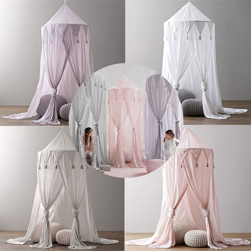 Kids Baby Princess Bed Canopy Fly Midge Mosquito Net Children Castle Play Tent Hanging Mosquito Indoor Outdoor for Travel and at Home
