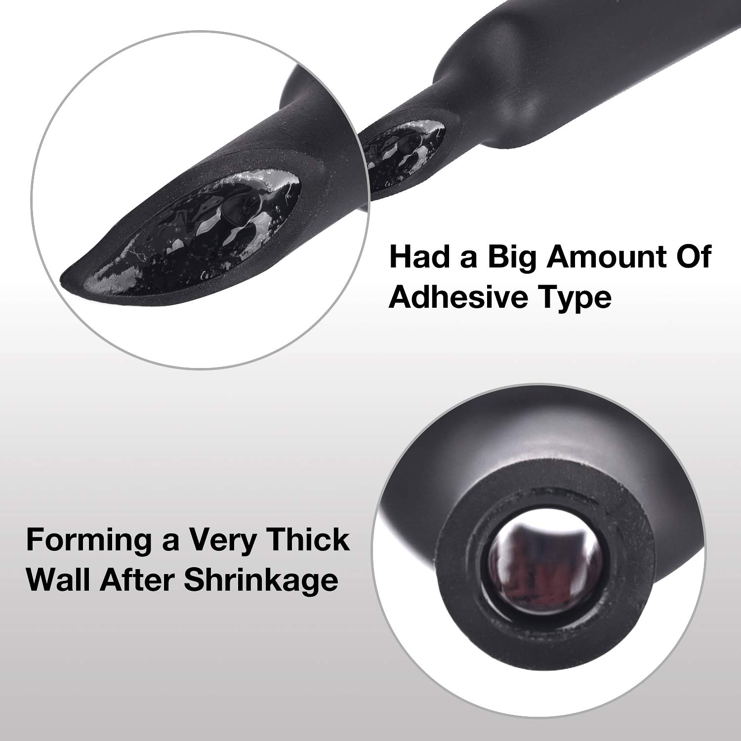 XHF 3/4 Inch (19mm) 3:1 Waterproof Heat Shrink Tubing Marine Grade Wire Cable Adhesive Lined Tube Insulation Seal Against Moisture Corrosion and Air Leakage, 4 Ft Black 1/0, 2/0, 3/0, 4/0 Wire