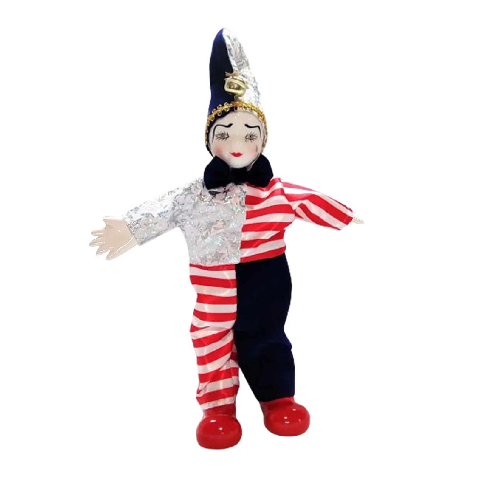 PETSOLA Doll Harlequin Doll Antique Doll Collections Toy, 9.84'' Funny Movable Joint Jester Doll for Festival Birthday Souvenir