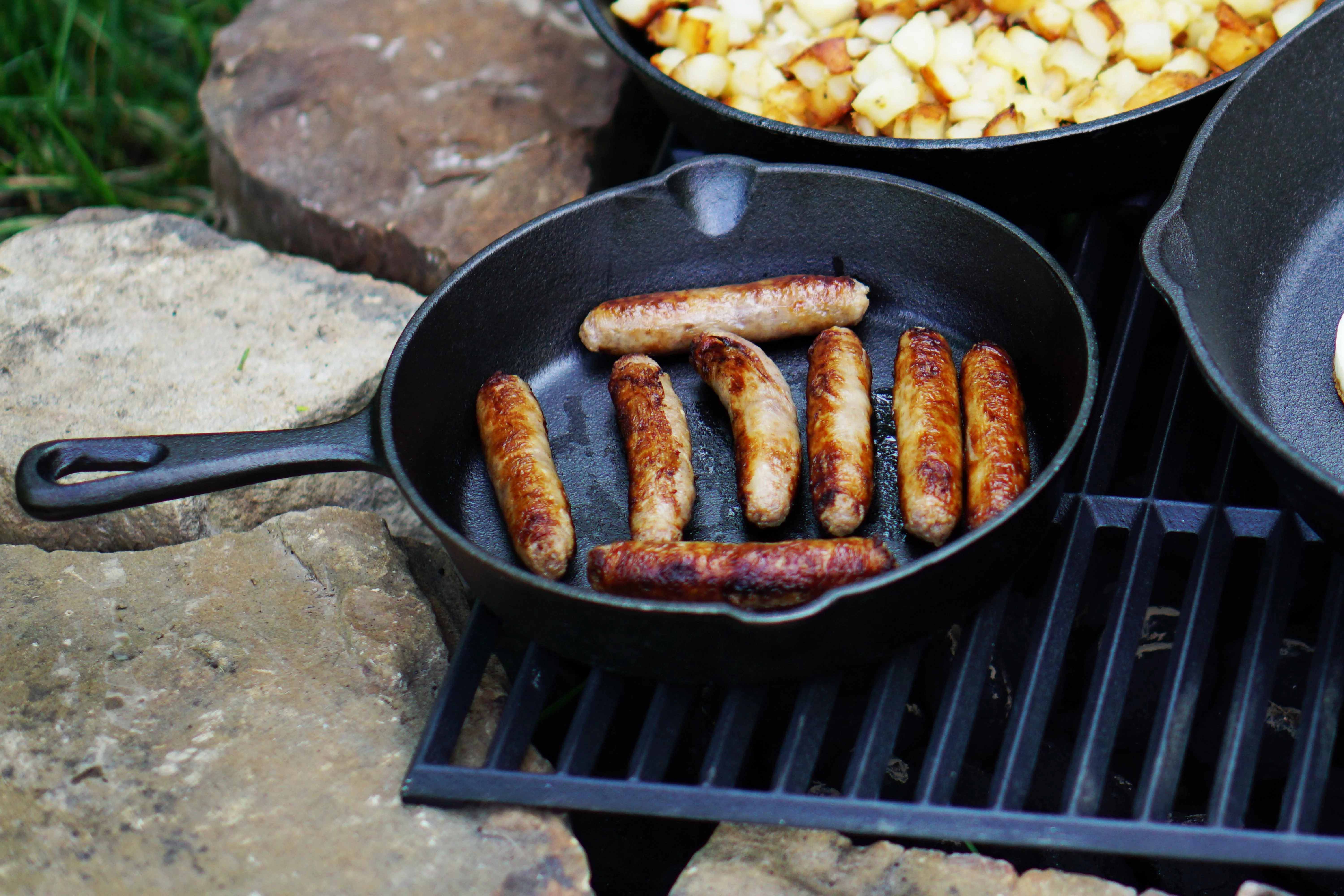 Ozark Trail 3 Piece Cast Iron Skillet Set, Pre-seasoned (8