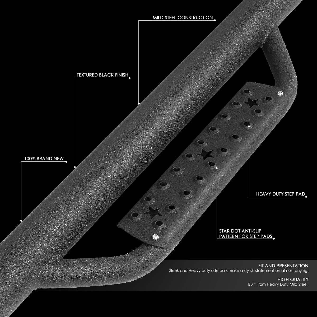 DNA Motoring STEPB-ZTL-8121 For 2007 to 2019 Silverado Sierra 1500 2500 3500 Regular Cab Step Nerf Bar Running Boards 00 01 02 03 04 05 06 07 08 09 10 11 12