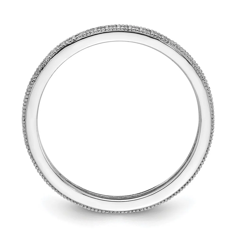 Auriga 925 Sterling Silver Rhodium-plated Brilliant-cut CZ Eternity Ring for Women Size- 6