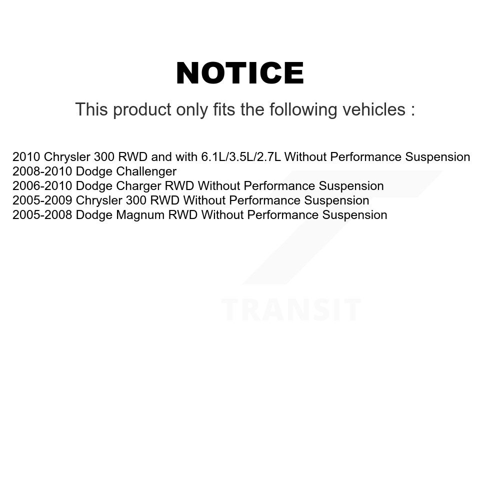 Transit Auto - Front Right (Passenger) Strut And TQ Link Kit For Dodge Chrysler 300 Charger Magnum Challenger KSS-106346