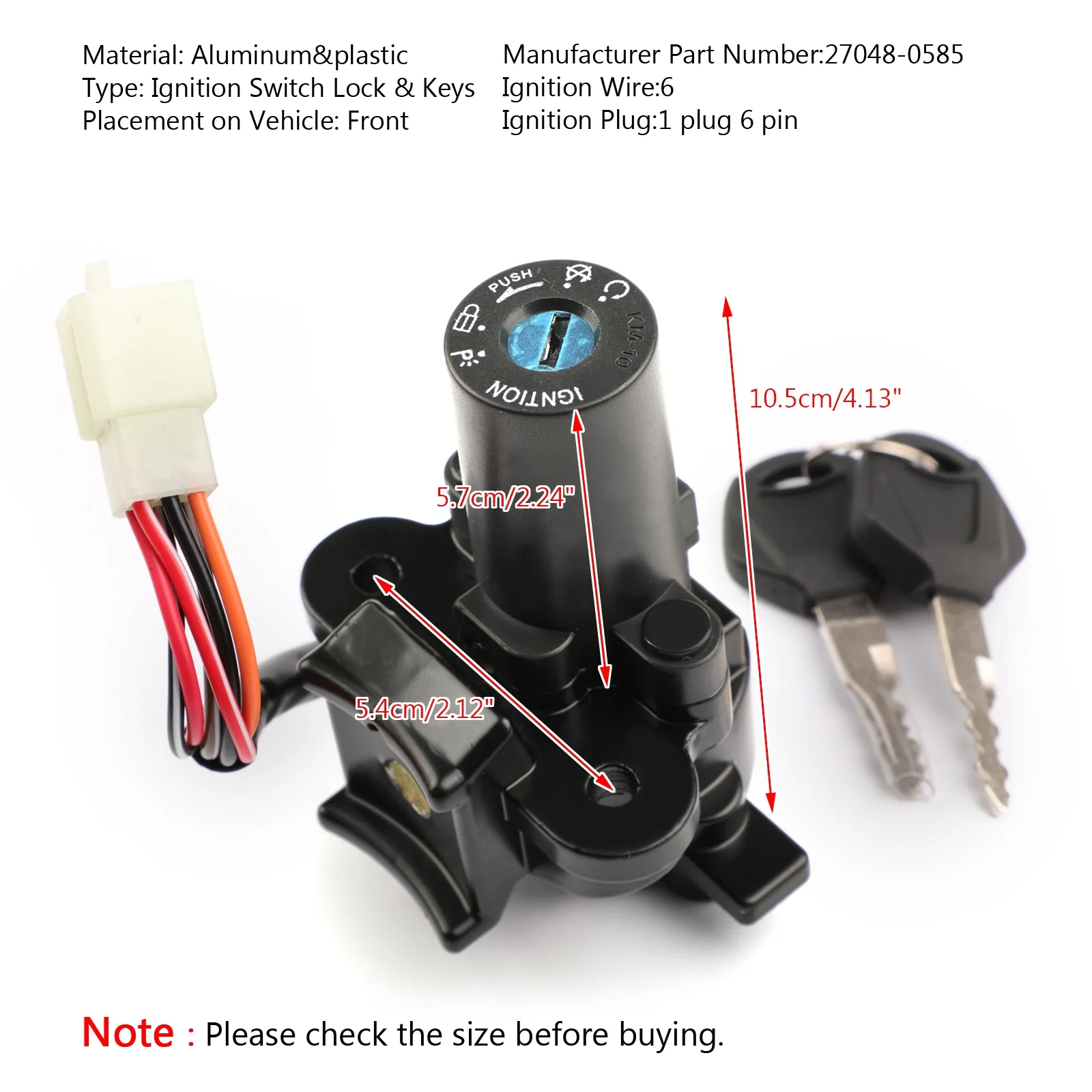 MotorGenic Ignition Switch Lock Keys For Kawasaki KL110 KSR PRO 13-14 KLX250 KLX125