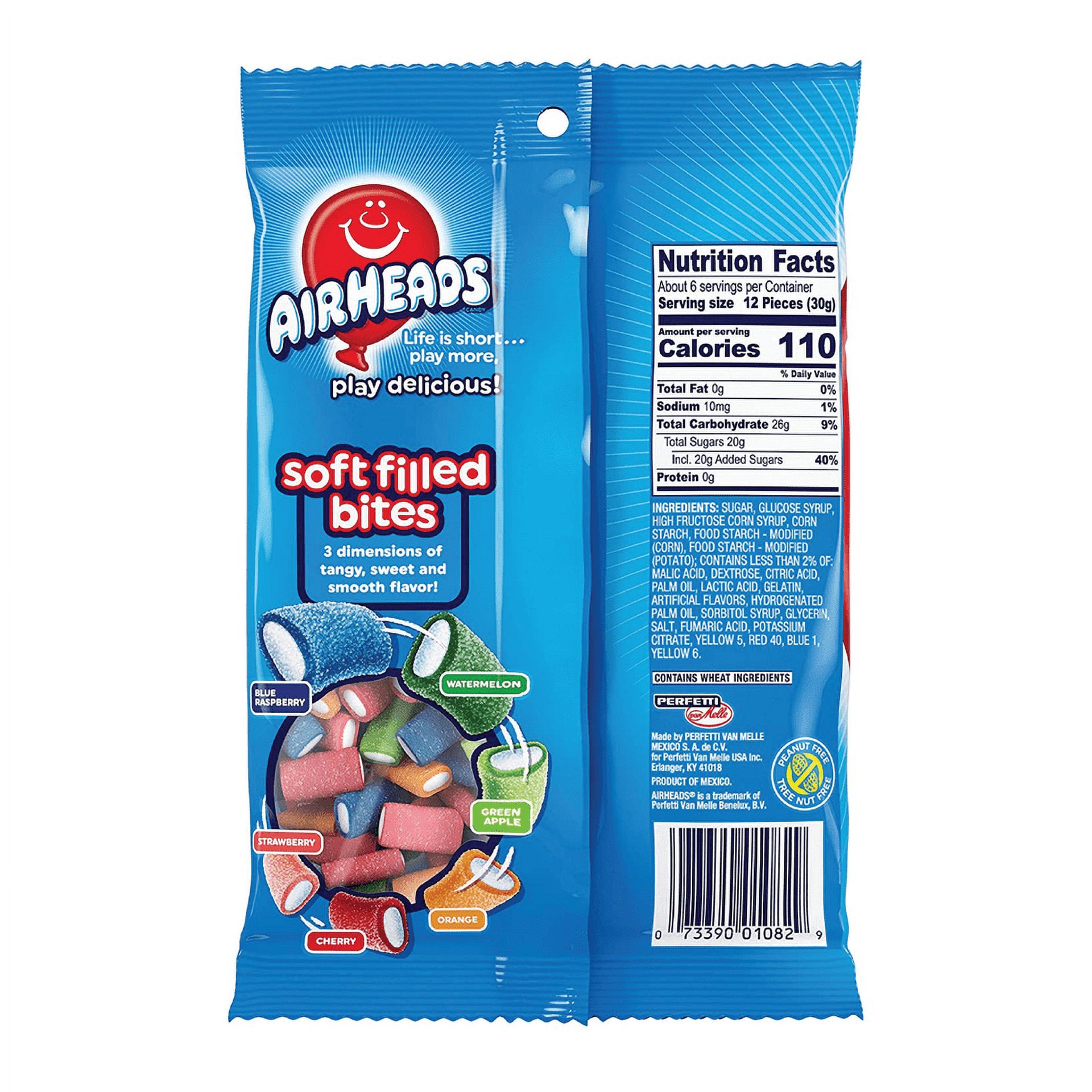 6x Bags Airheads Soft Filled Bites Original Fruit Candy | 6oz | Fast Shipping