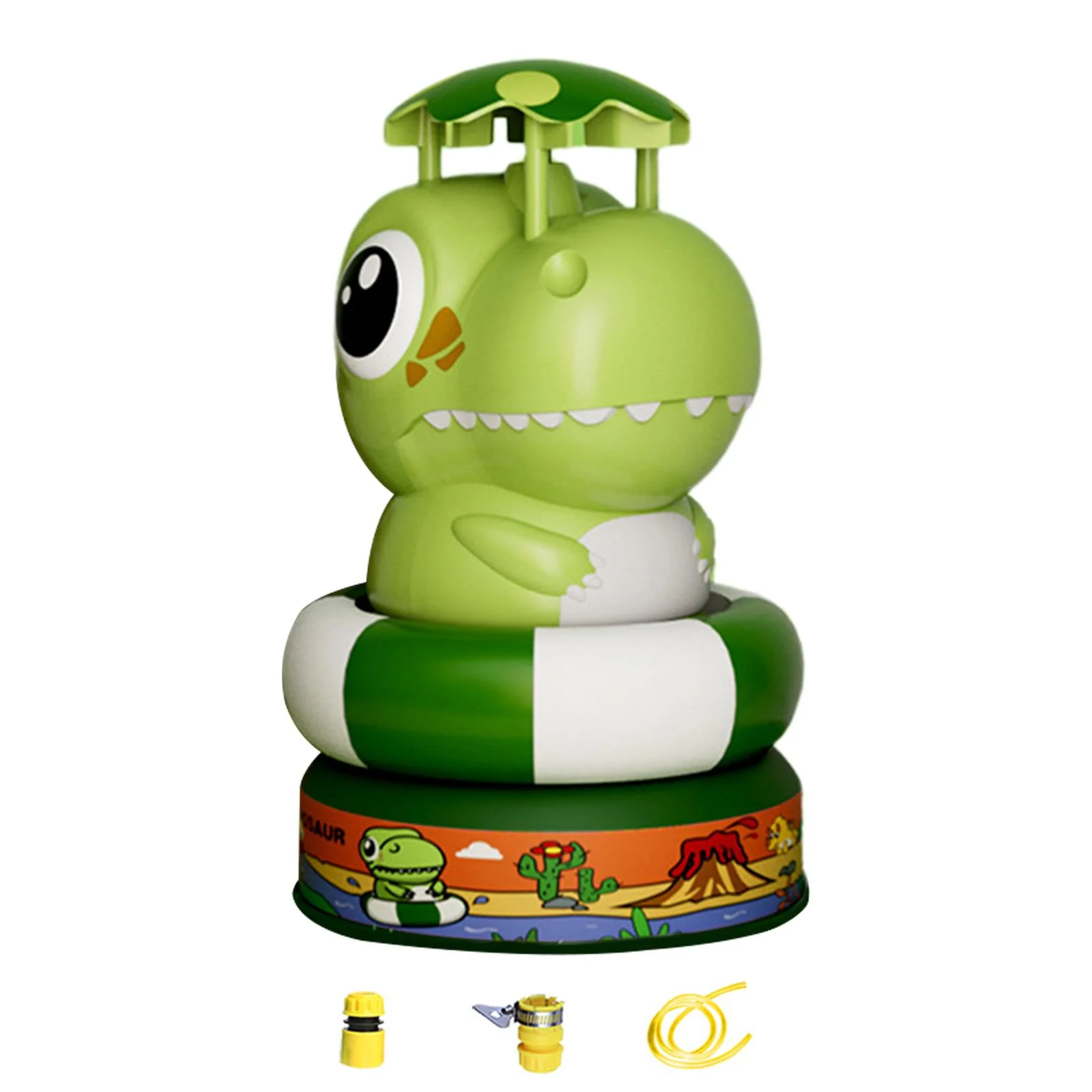 Summer Launcher Sprinkler Toy Outdoor Sprinkler for Kids for Party Lawn Yard Green dinosaur