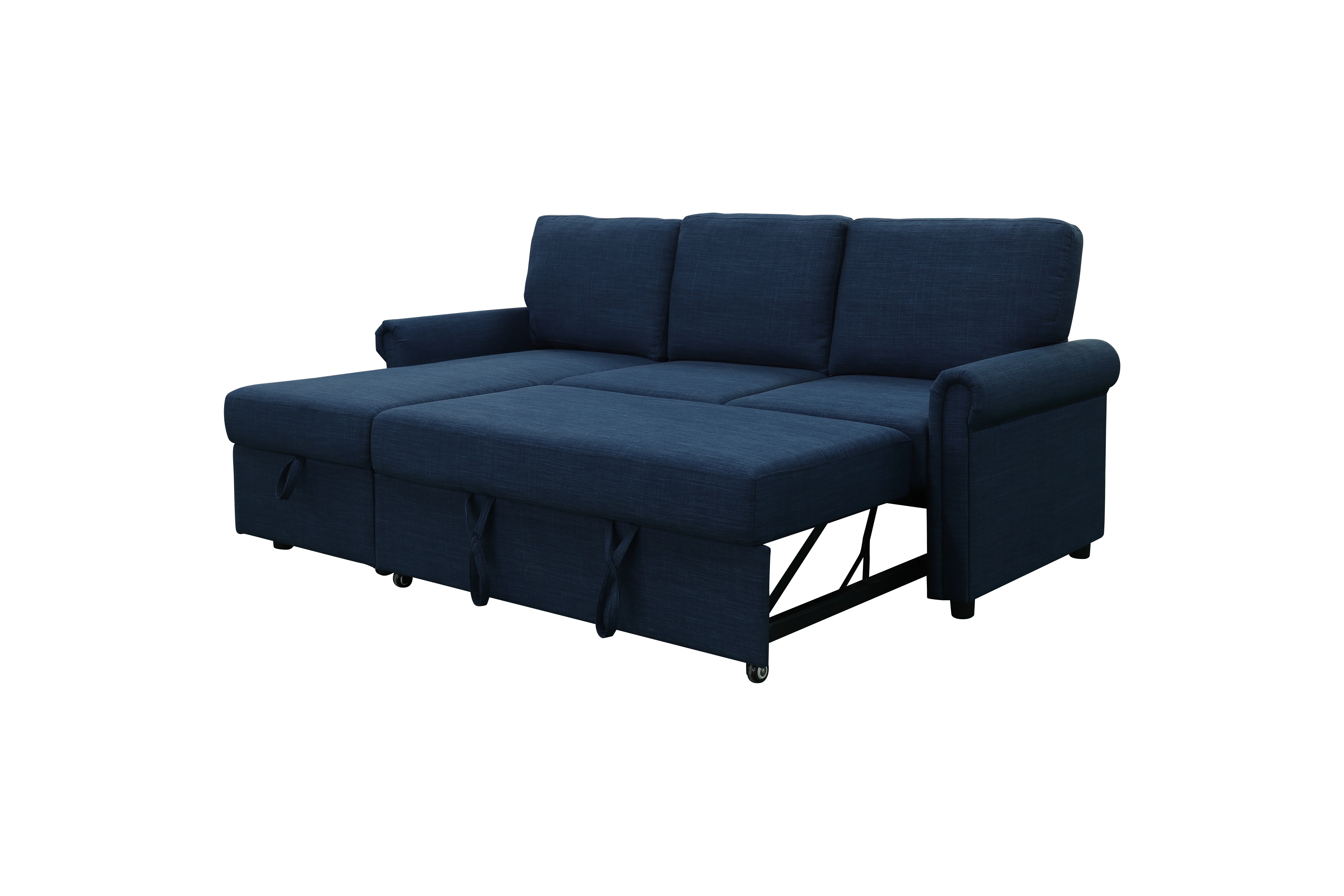 Devon & Claire Sofia Storage Sofa Bed Reversible Sectional, Navy Blue