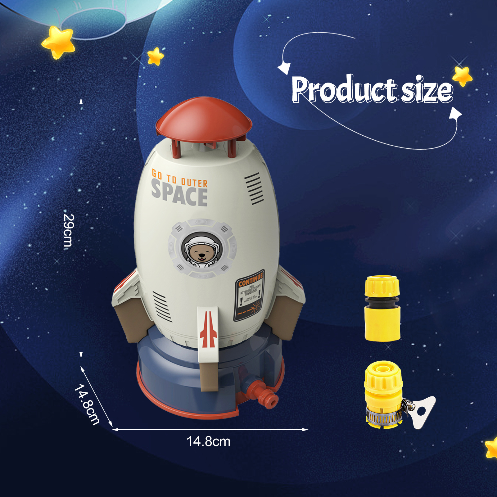 Sprinkler for Kids - Rocket Outdoor Water Toys Outdoor Yard Sprinkler 360-Degree Rotation Attaches to Garden Hose Splashing Fun Toys for 3 4 5 6 7 8 9 10 Year Old Boys Girls Gift