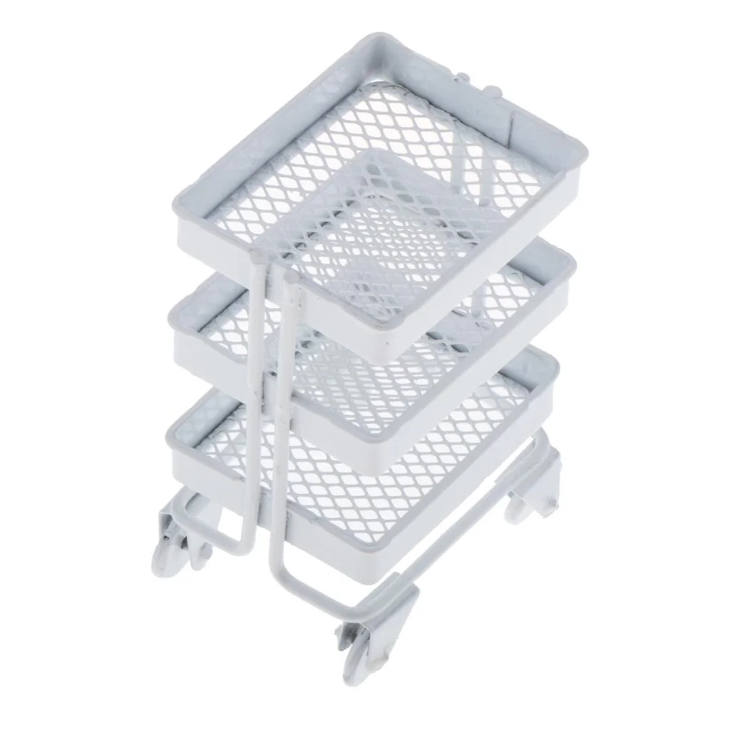 2pcs Modern Storage Shelf 1/12 Pink And white Dollhouse Furniture Bedroom Decoration