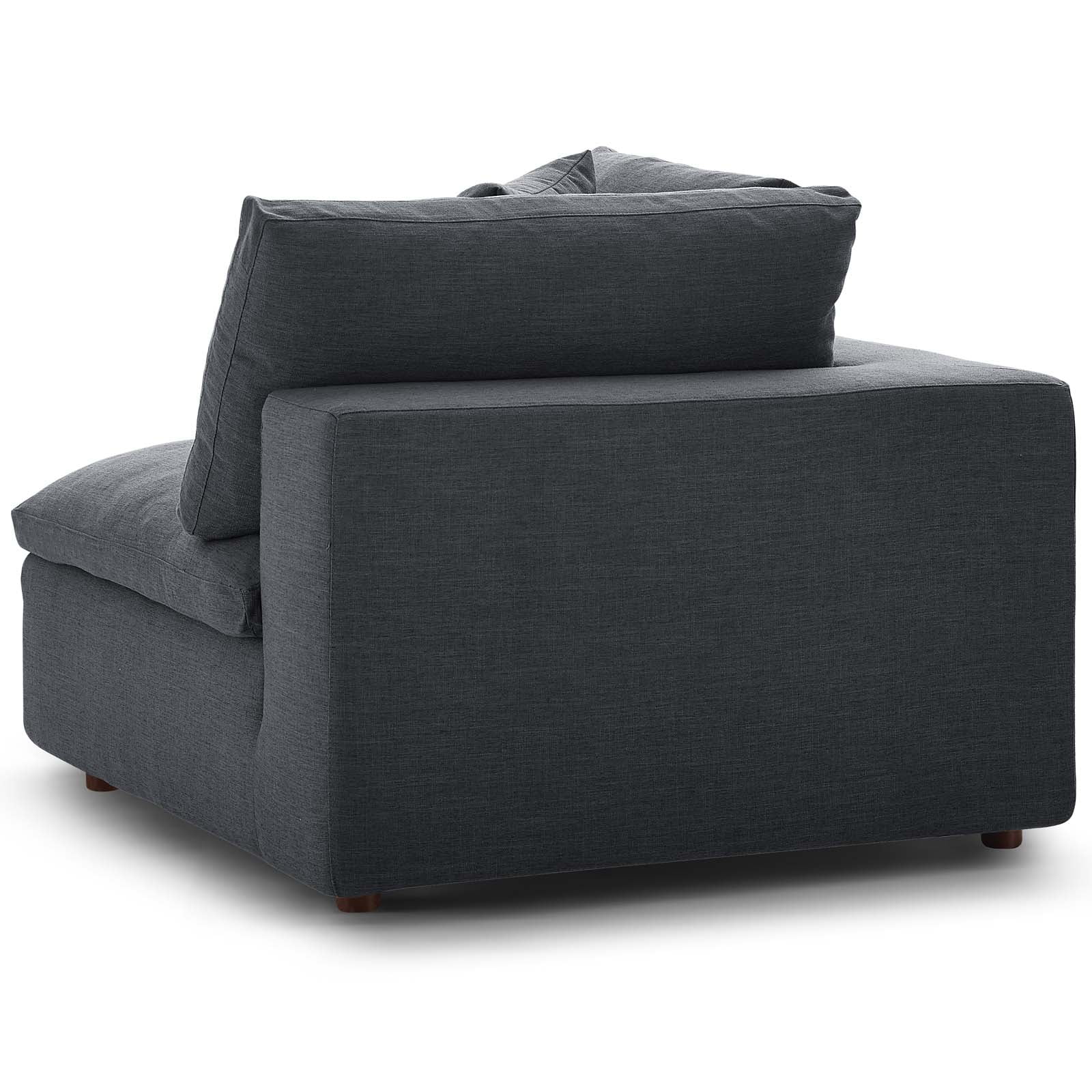 Modern Contemporary Urban Design Living Room Lounge Club Lobby Sofa Corner Chair, Fabric, Grey Gray