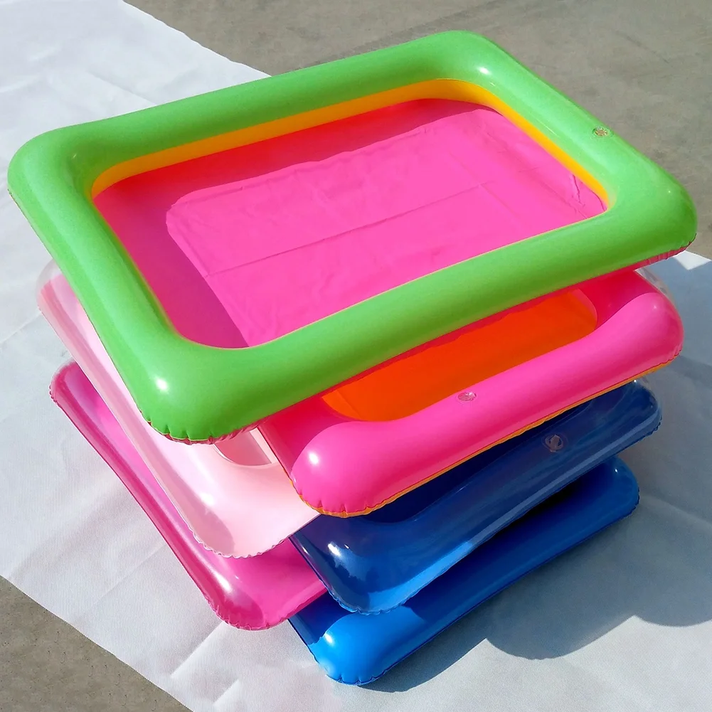 Temacd Summer Beach Children Fun Play Inflatable PVC Sand Tray Sandbox Sensory Toy,Random Color