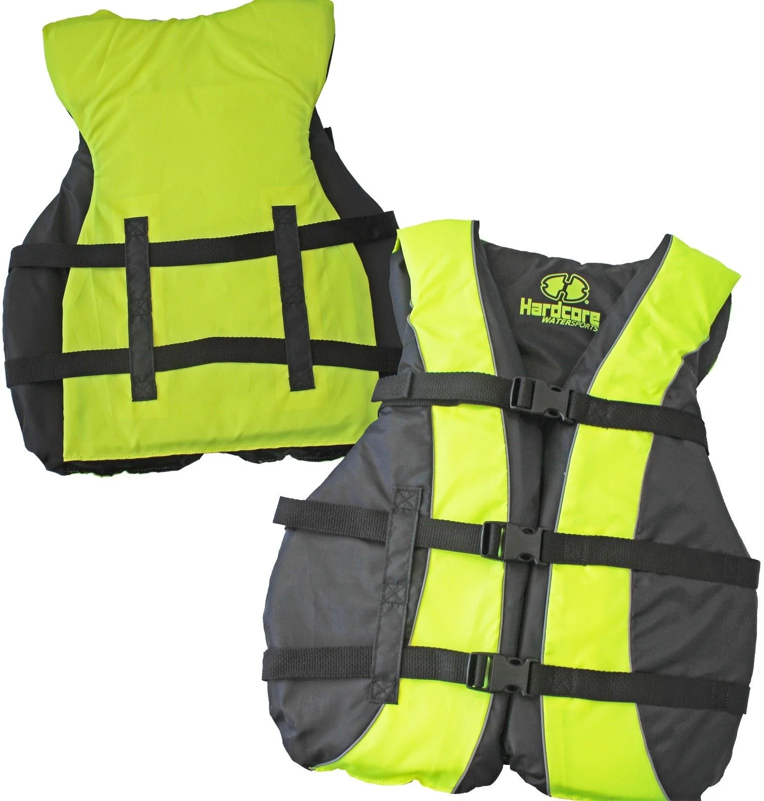 Hardcore Water Sports Hardcore life jacket 4 pack paddle vest for adults; Coast Guard approved Type III PFD life vest flotation device; Jet ski, wakeboard, hardshell kayak lufe jacket; Ideal extra pon