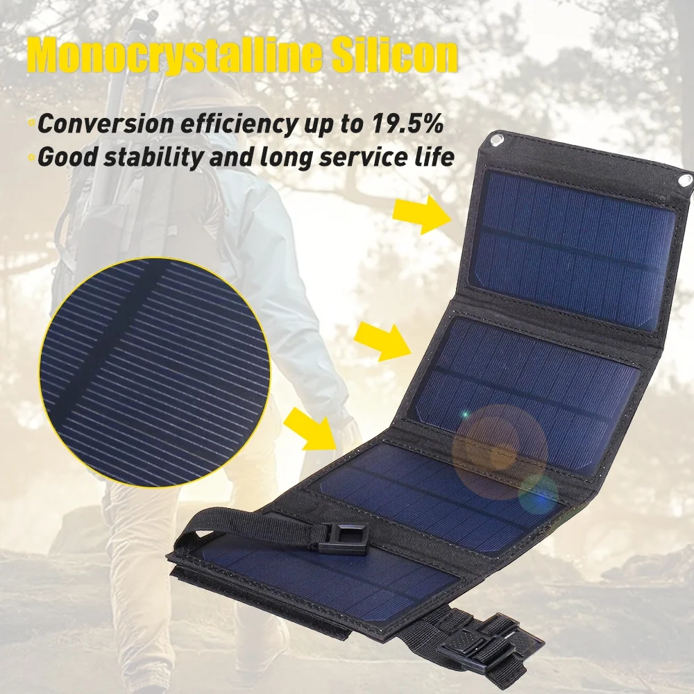 DFITO 100W 10V Portable Solar Panel Kit Folding Solar Charger for Camping Trailer Car Marine