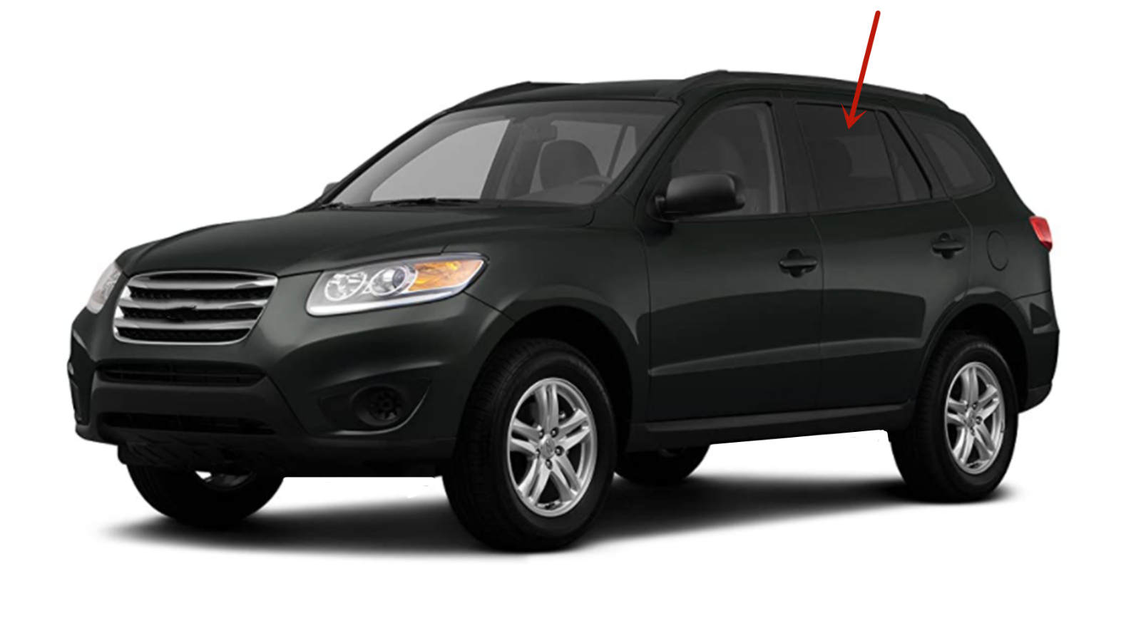 Driver Left Side Rear Door Window Door Glass Compatible with Hyundai Santa Fe 2007-2012 Models