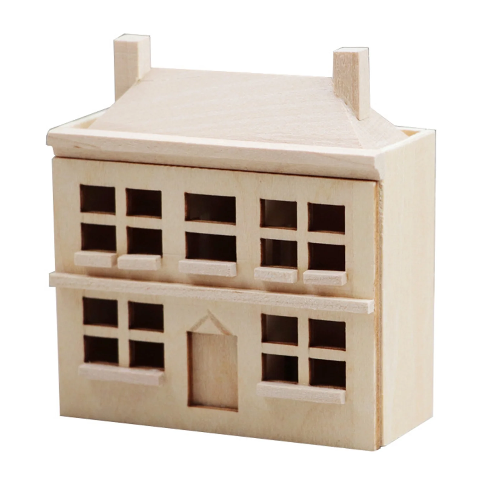 Mairbeon 1:12 Doll House Villa High Simulation Three-dimensional Hollowed Out Burr-free Miniature Little House Model Play House Toy Micro Landscape