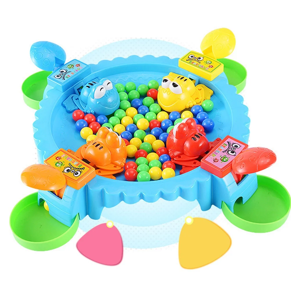 Hungry Game Creative Feeding Froggies Little Eat Beans Desktop Games Parent-Child Interaction Toys (4 Players, 24 Beans 478g, Ran