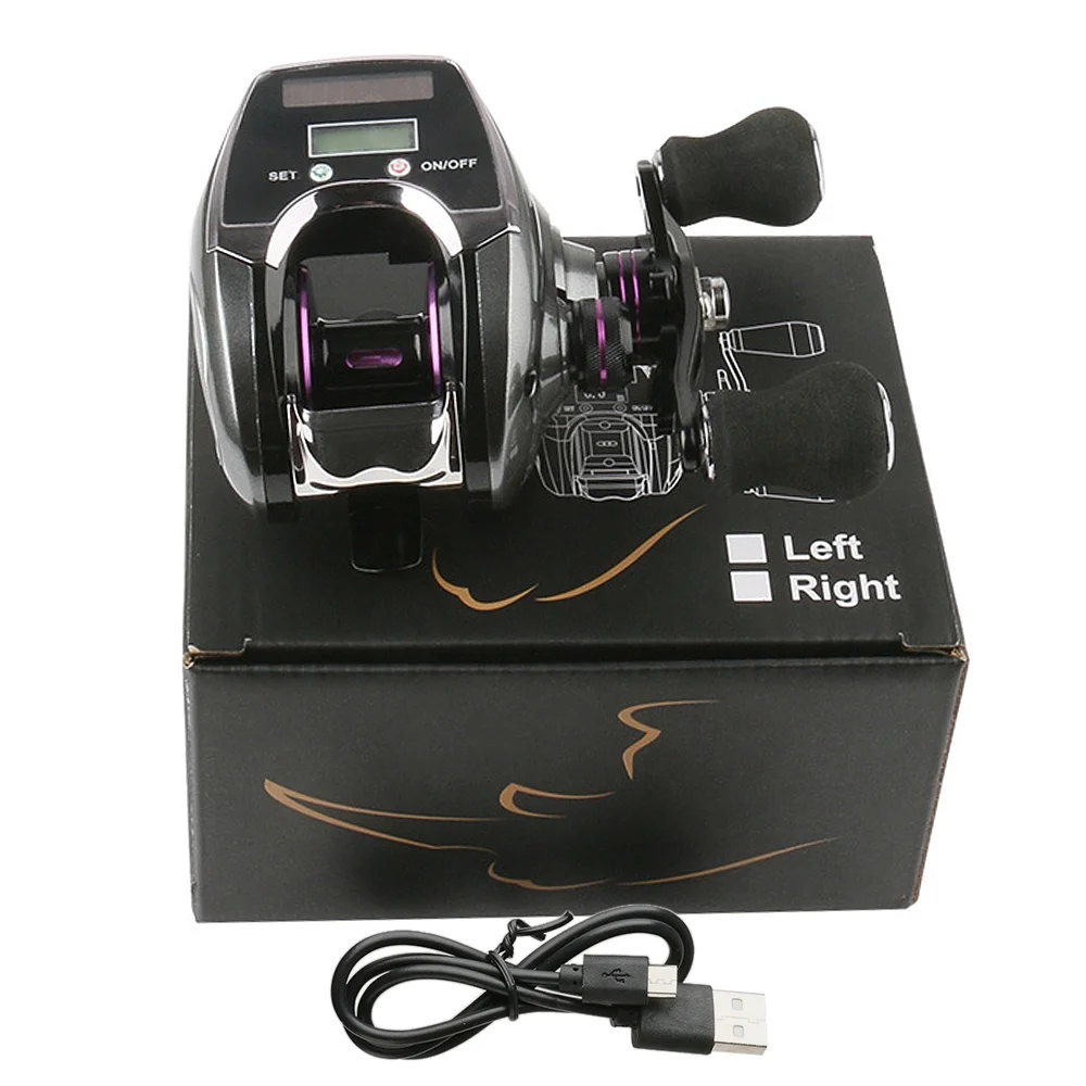 moobody 6+1BB 8.0:1 Ratio Digital Display Baitcasting Reel with Line Counter Solar Charging System High Speed Fishing Reel Tackle Accessories