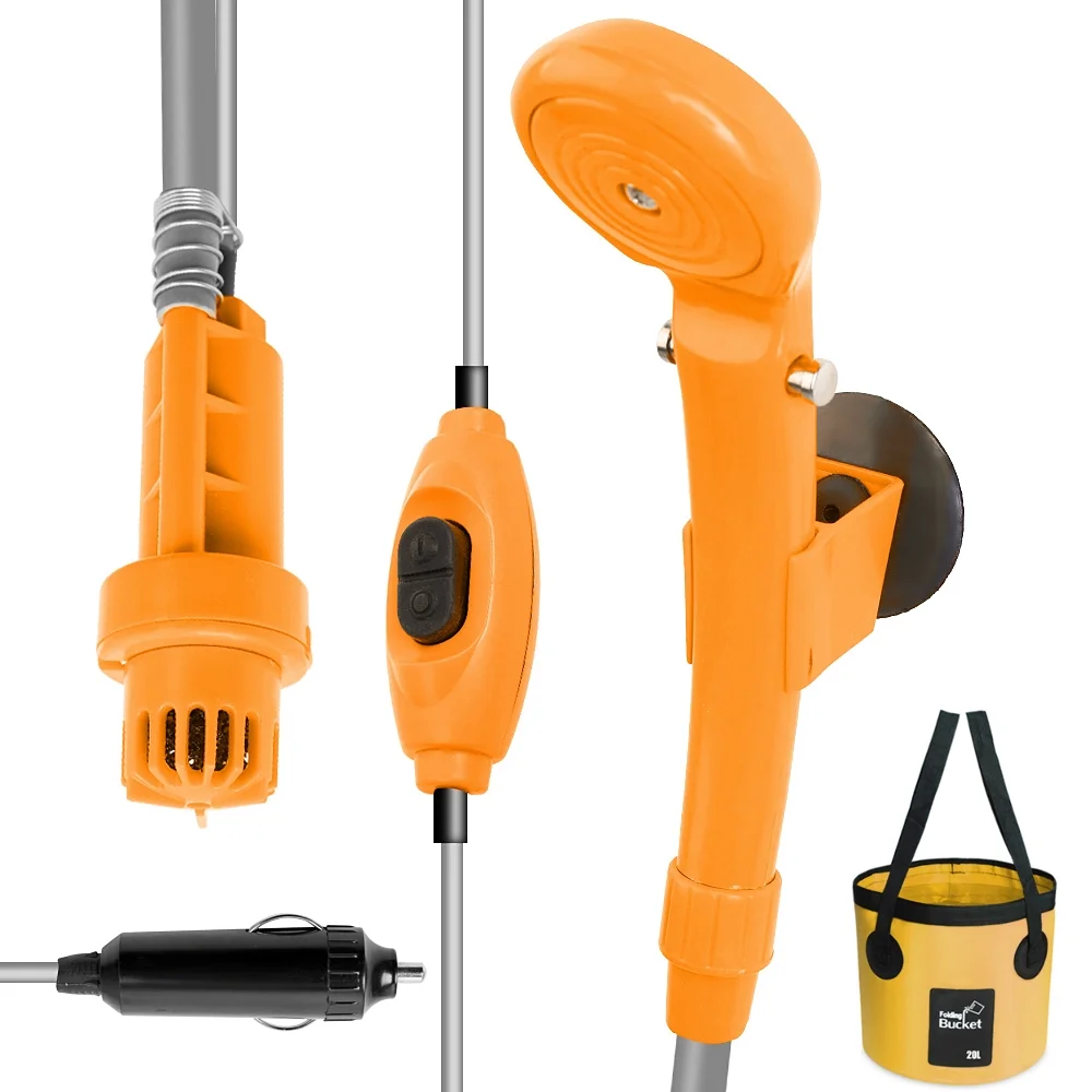 Nebublu Camping Shower 12V Electric Shower Folding Bucket Kit - Convenient and Portable Solution for Camping and Hiking Enthusiasts