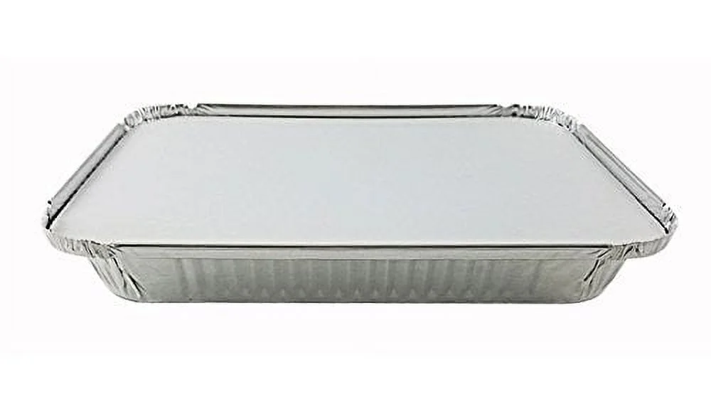 Handi-Foil 4 lb. Oblong Aluminum Entrée Dinner Food Storage Pan w/Board Lid (pack of 50)