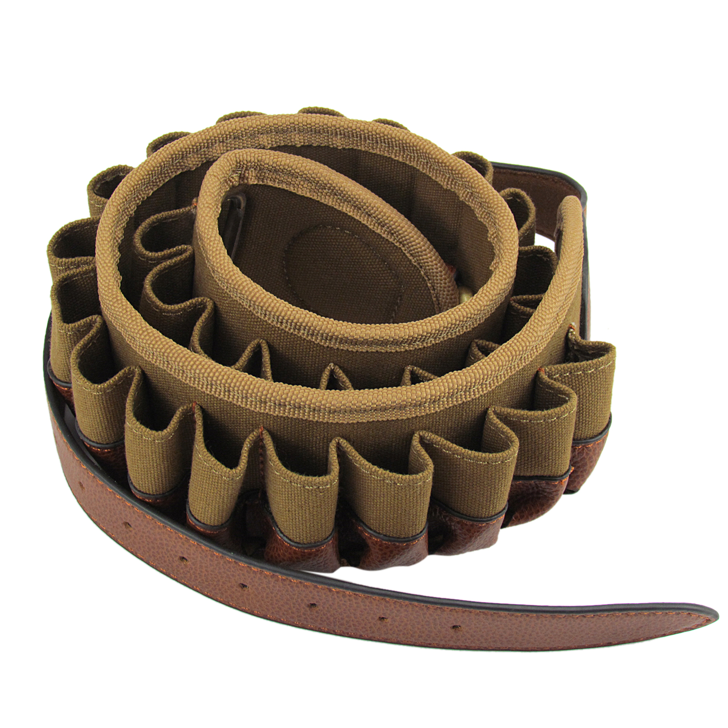TOURBON Range Shooting Shotgun 12GA/20GA Gauge Cartridges Belt Shot Shell Ammo Holder-Brown Canvas