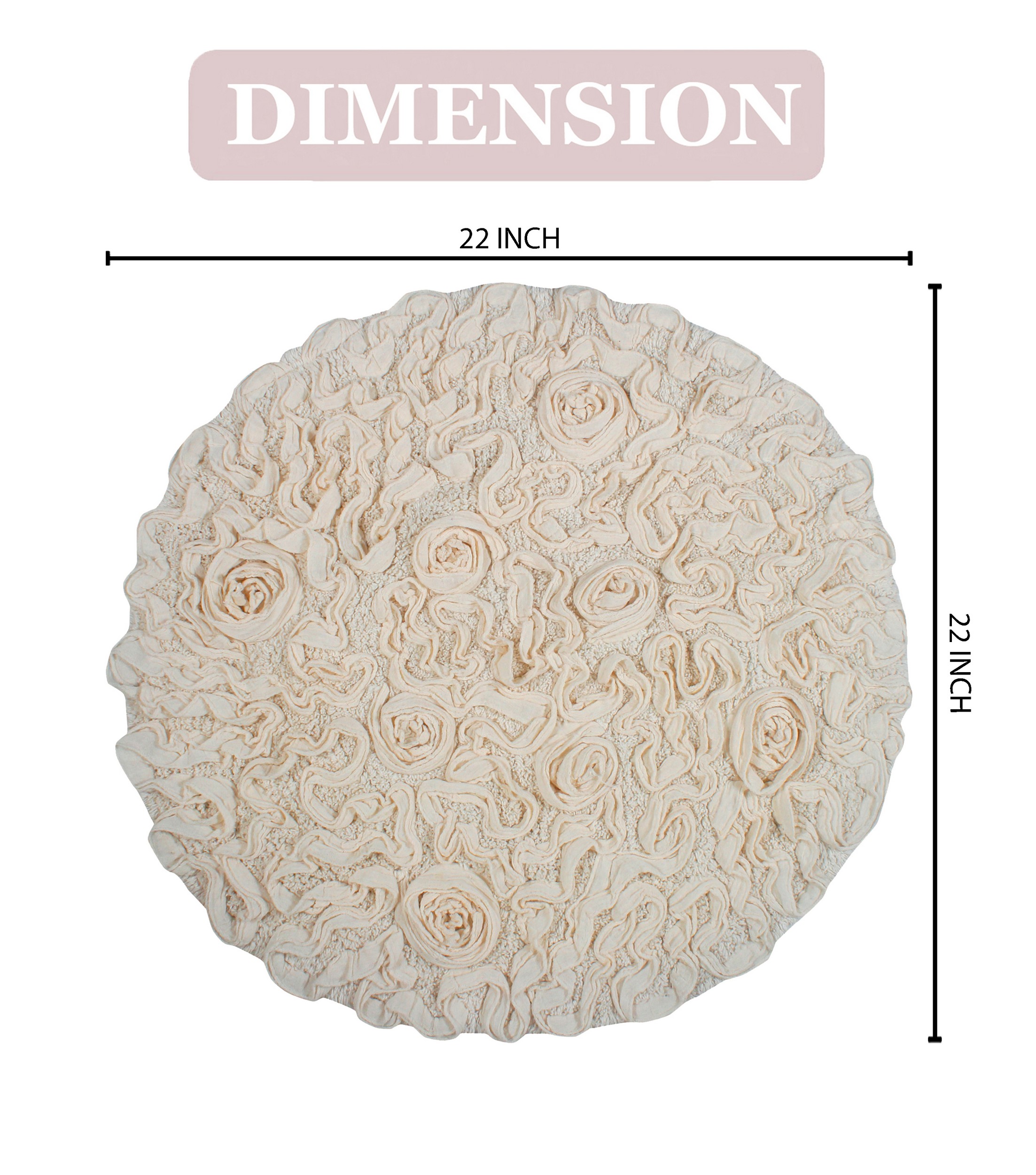 Home Weavers Inc Bell Flower Bathroom Rug, Cotton Soft, Water Absorbent Bath Rug, Non Slip Shower Rug Machine Washable 22