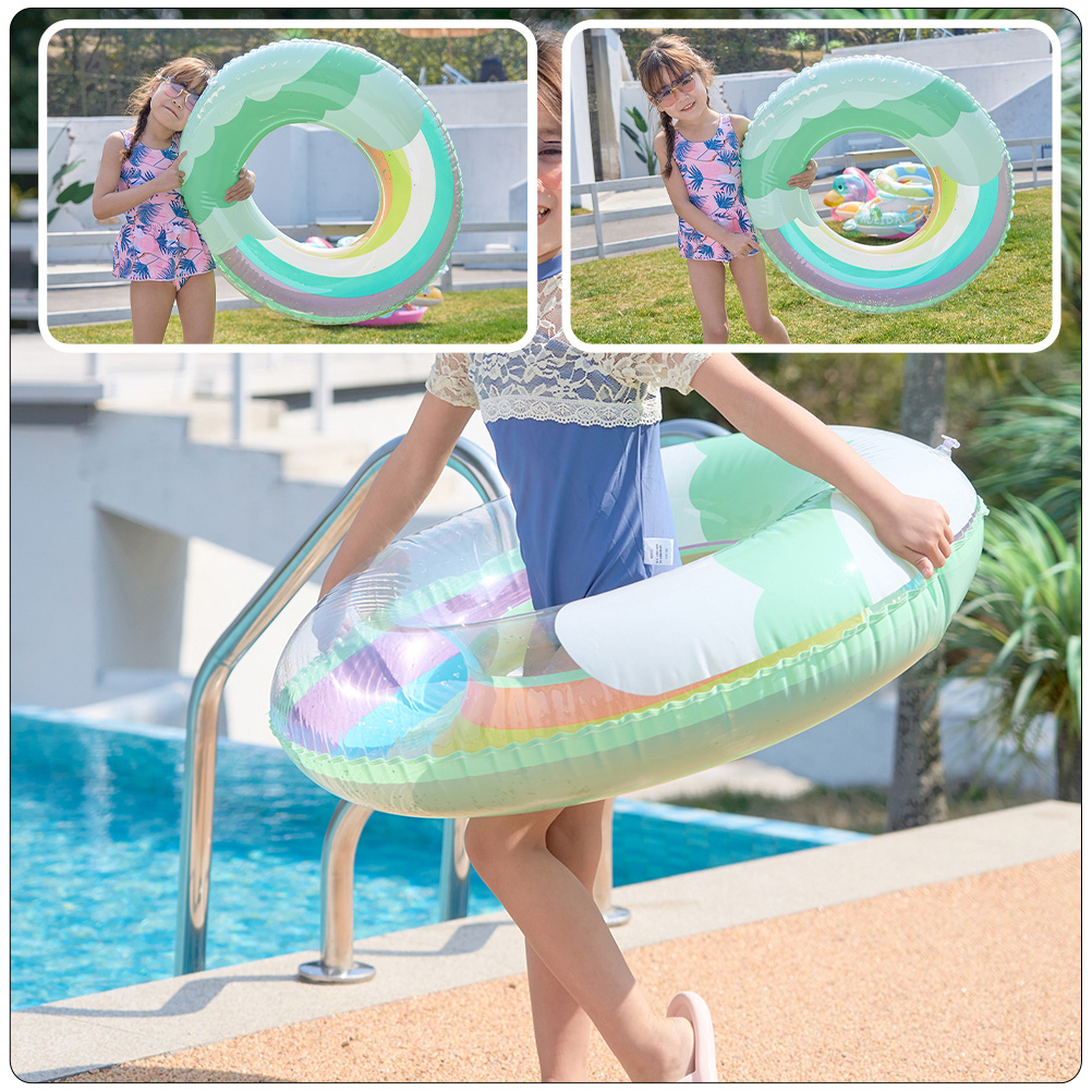 Floating Swimming Ring Beach Inflatable Swimming Ring Sequin Design Swimming Ring