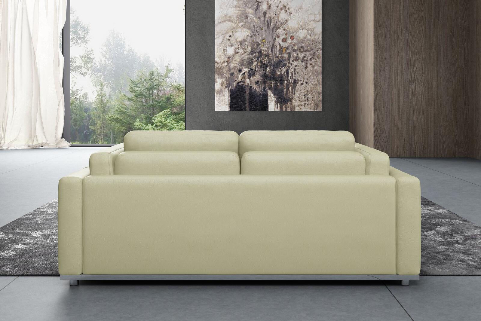Off White Italian Leather PICASSO Loveseat EUROPEAN FURNITURE Contemporary