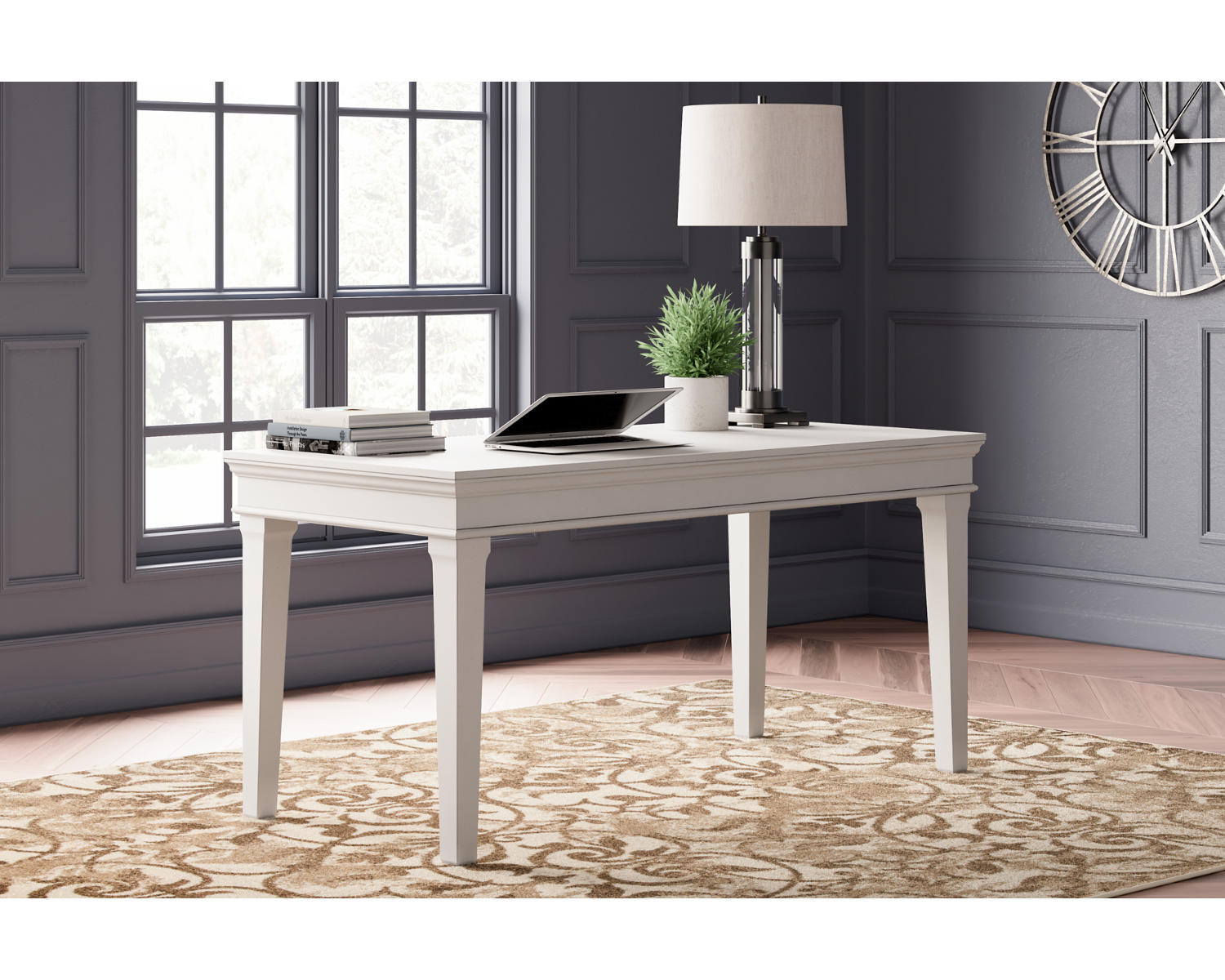 Signature Design by Ashley Traditional Kanwyn Home Office Desk  Whitewash