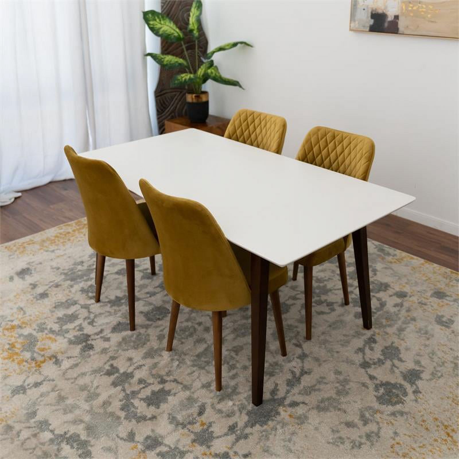 Duncan Mid Century Modern Dining Room Table Set for 4
