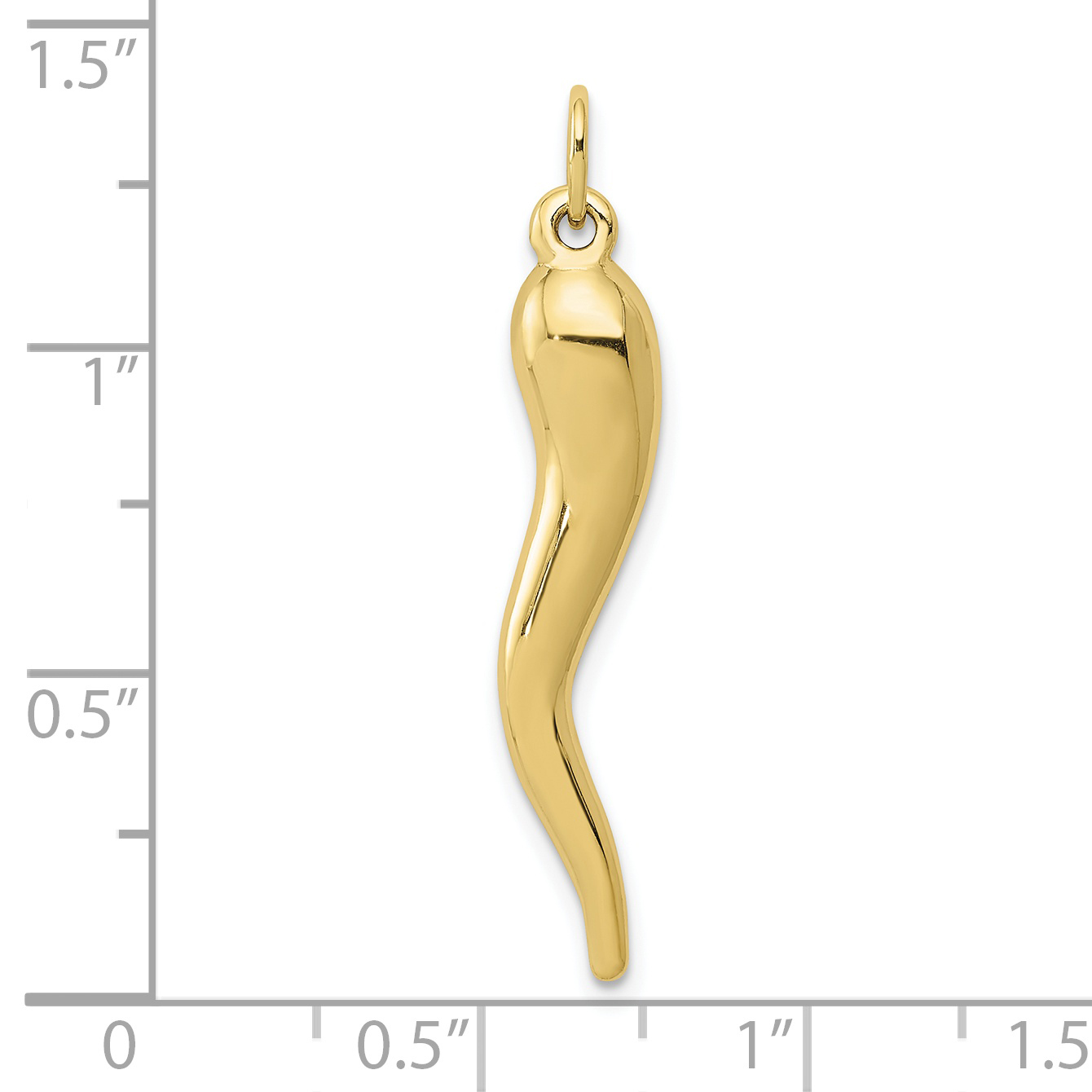 Saris and Things 10K Yellow Gold Italian Horn Charm