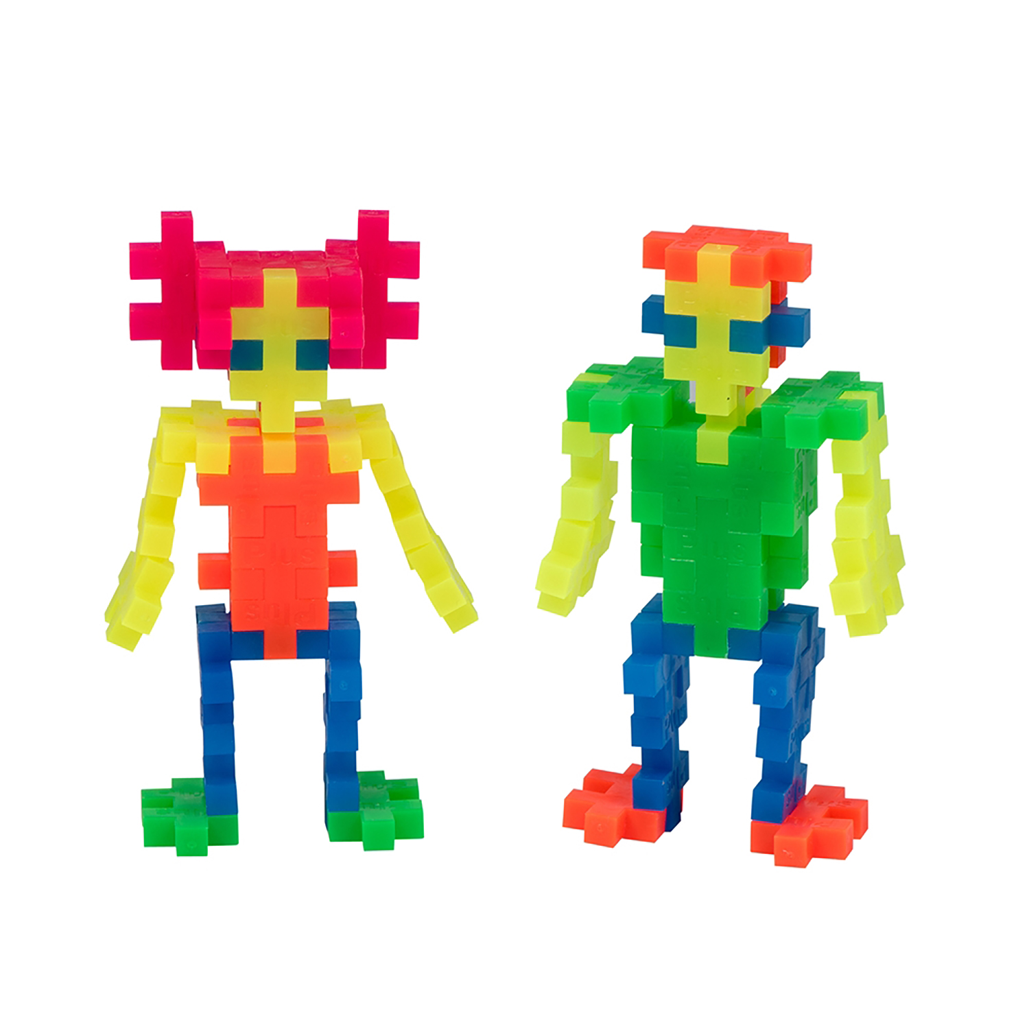 Plus-Plus - Open Play STEM Building Sets - 240 pc Neon Tube & Green Baseplate Duo Bundle