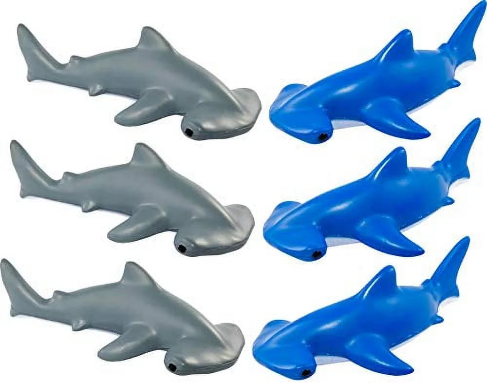 Whitzy Hammerhead Shark Toss Game - Indoor/Outdoor Safe Family Fun for All Ages Kids & Adults. Original Set of 6 Foam Rubber Sharks & 1 Target Ring for Lawn, Beach, Backyard, Camping, Tailgating