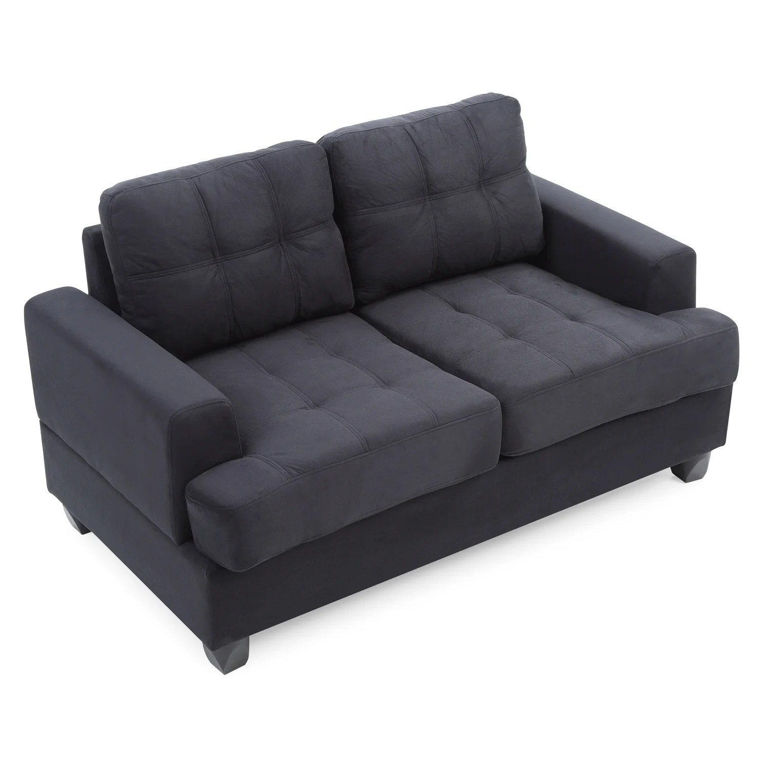 Glory Furniture Sandridge Microsuede Loveseat in Black
