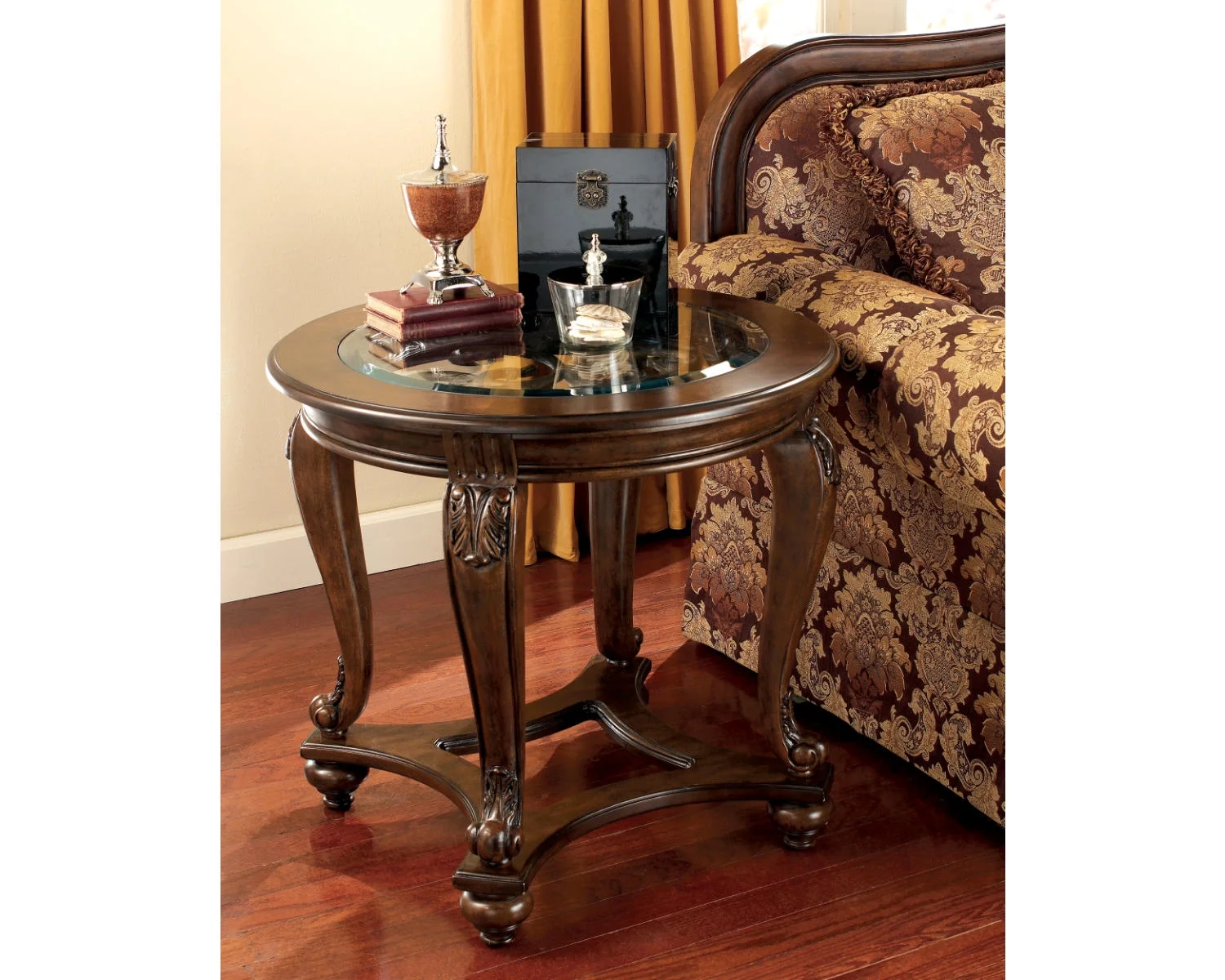 Signature Design by Ashley Traditional Norcastle End Table  Dark Brown