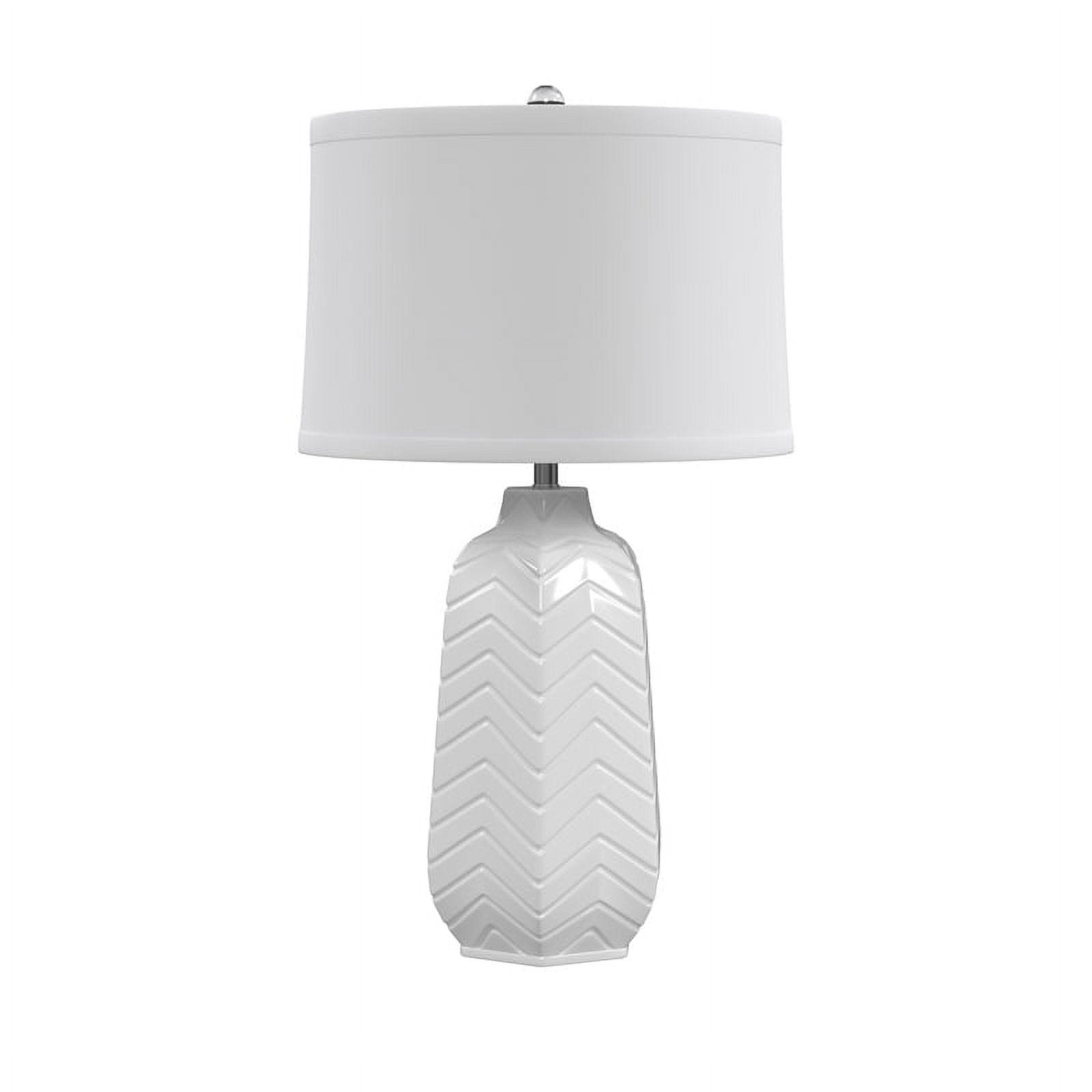 Dalia Ceramic Table Lamp in White by Bassett Mirror