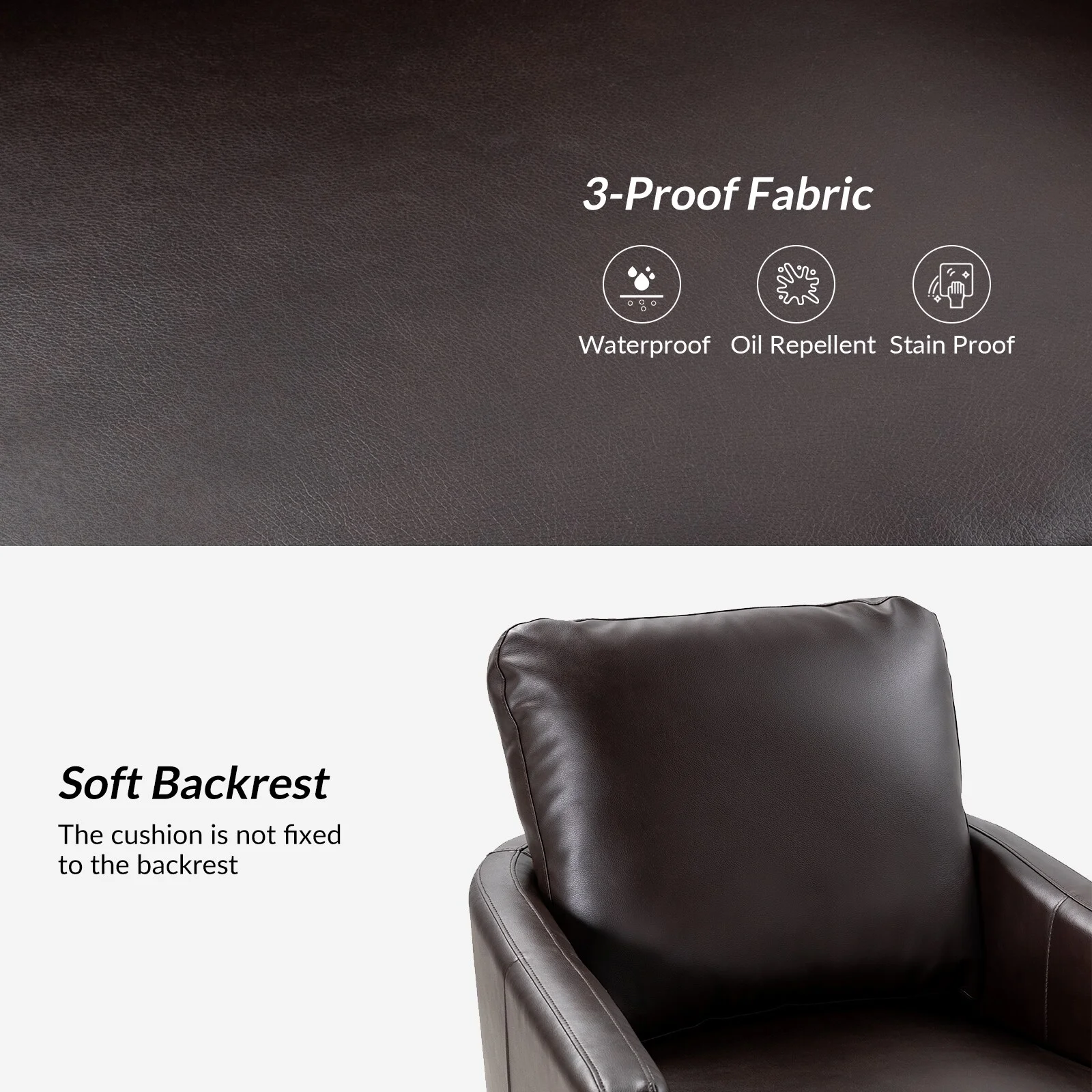 ART OF LIVING DESIGNS,INC Terrance Transitional Swivel Faux Leather Barrel Chair with Metal Base Set of 2 Brown