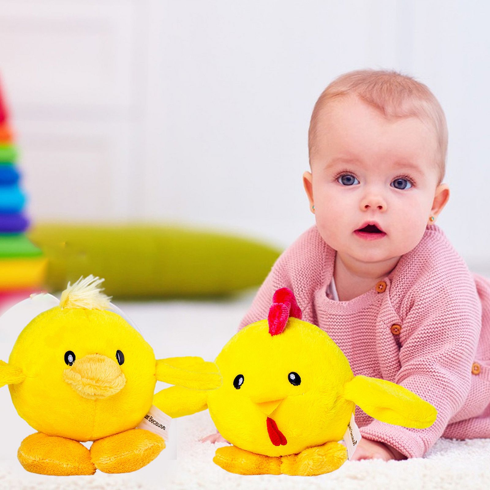 Limorve 10cm Baby Plush Toy Soft PP Cotton Lovely Animal Doll Plushies Soothing Toy Cartoon Easter Chick Duck Doll Stuffed Animal Toys for Boys Girls