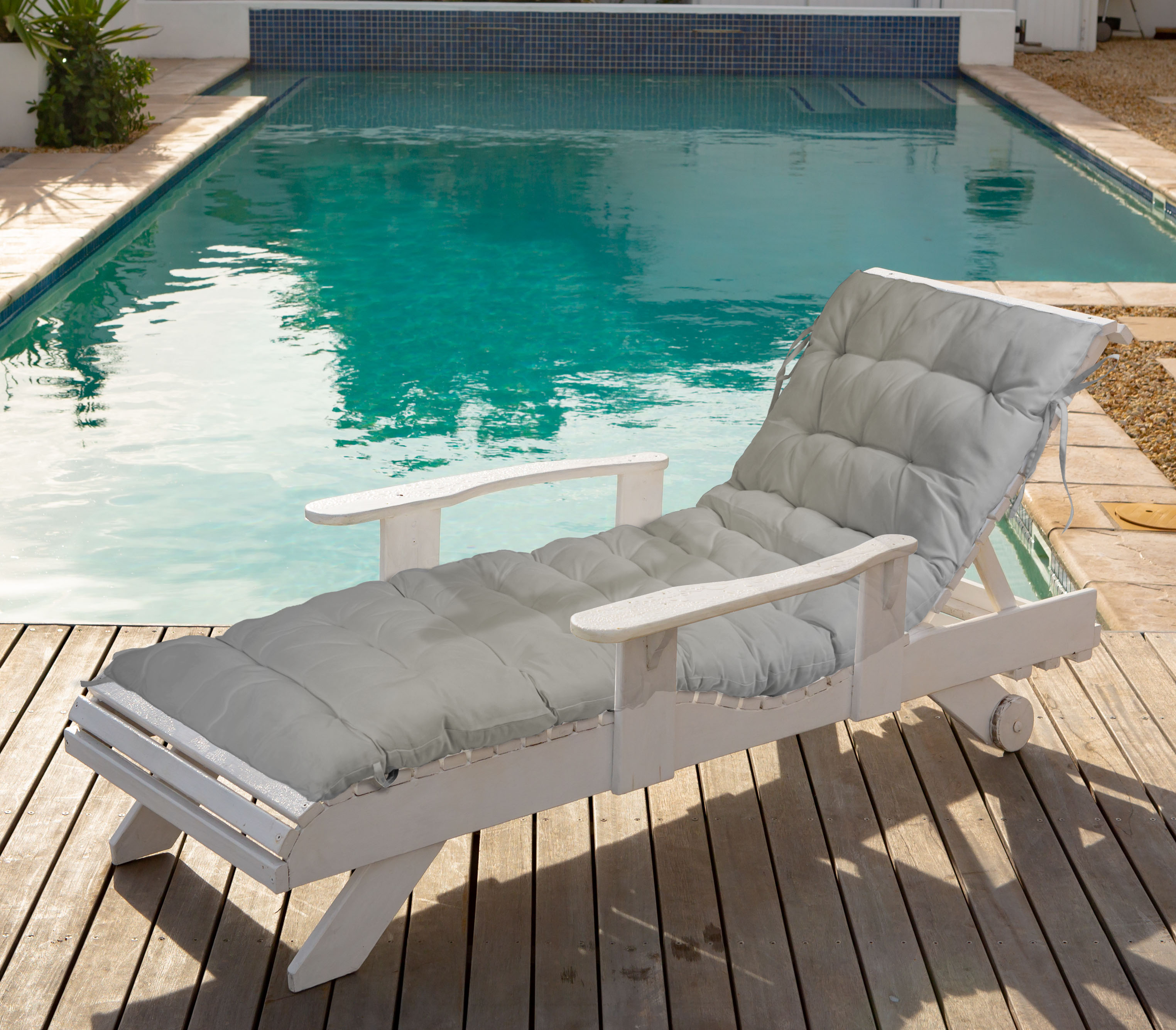 Vargottam Rocking Chair Sofa Cushion With Ties Chaise Recliner Quilted Thick Padded Seat Cushions Recliner Garden Outdoor Terrace Bench Cushion 74 x 23 inches, Gray