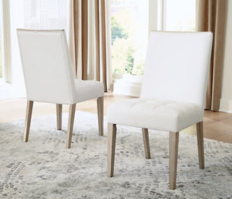 Signature Design by Ashley Wendora Dining Upholstered Side Chair, 2 Count, White & Beige