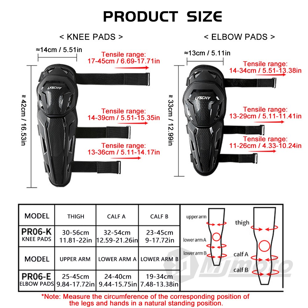 LYSCHY CE2 Standard Motorcycle Knee Pads Elbowpads Fall Protection for motorcyclists Motocross Biker Knee Protector MTB Cycling