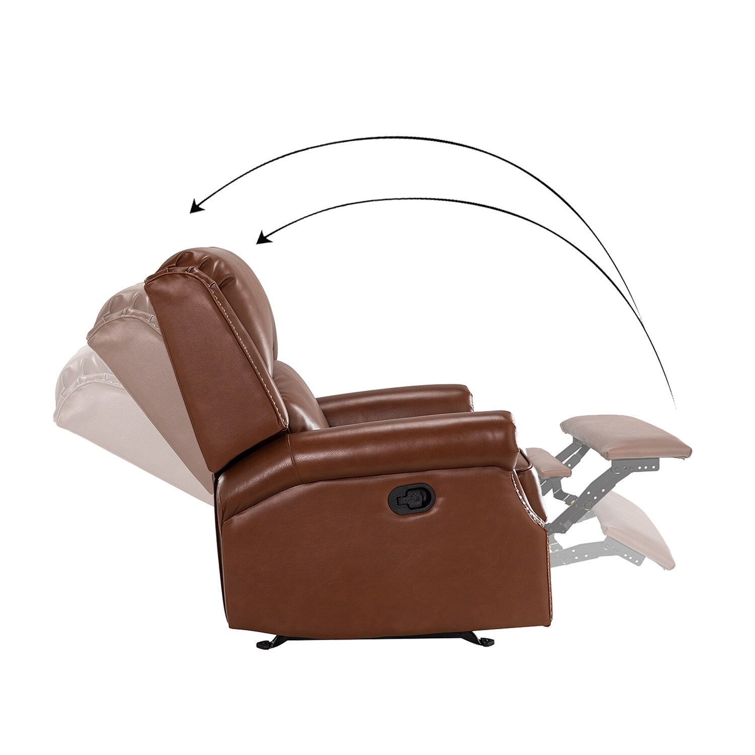 Art of Living Designs Ilario 32.67'' Wide Genuine Leather Manual Rocker Recliner, Set of 2 BROWN