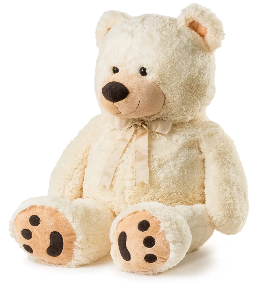 JOON Huge Teddy Bear With Ribbon, Cream